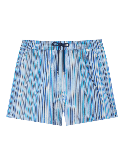 Paul Smith Seersucker Stripe Swim Shorts, Blue Mid, Blue Mid