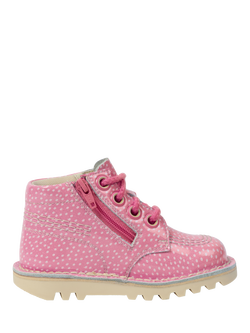 Kickers Kids' Strawberry Kick Hi Boots, Pink, Pink