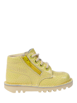 Kickers Kids' Strawberry Kick Hi Boots, Yellow, Yellow