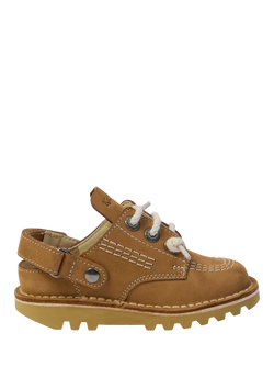 Kickers Kids' Kick Hi Leather Mules, Tan, Tan