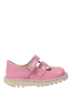 Kickers Kids' Strawberry Kick T-Bar Shoes, Pink, Pink