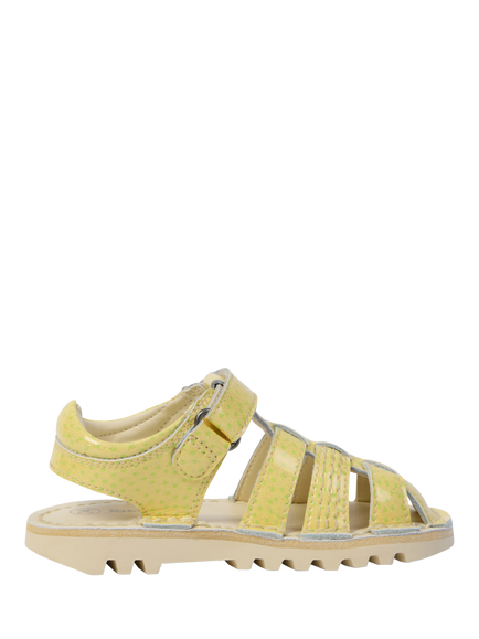 Kickers Kids' Glitter Strawberry Scented Leather Kick Sandals, Yellow, Yellow