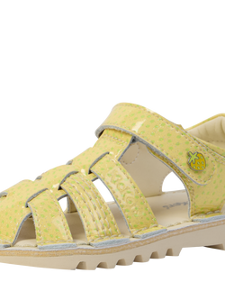 Kickers Kids' Glitter Leather Kick Sandals, Yellow - view 2, Yellow
