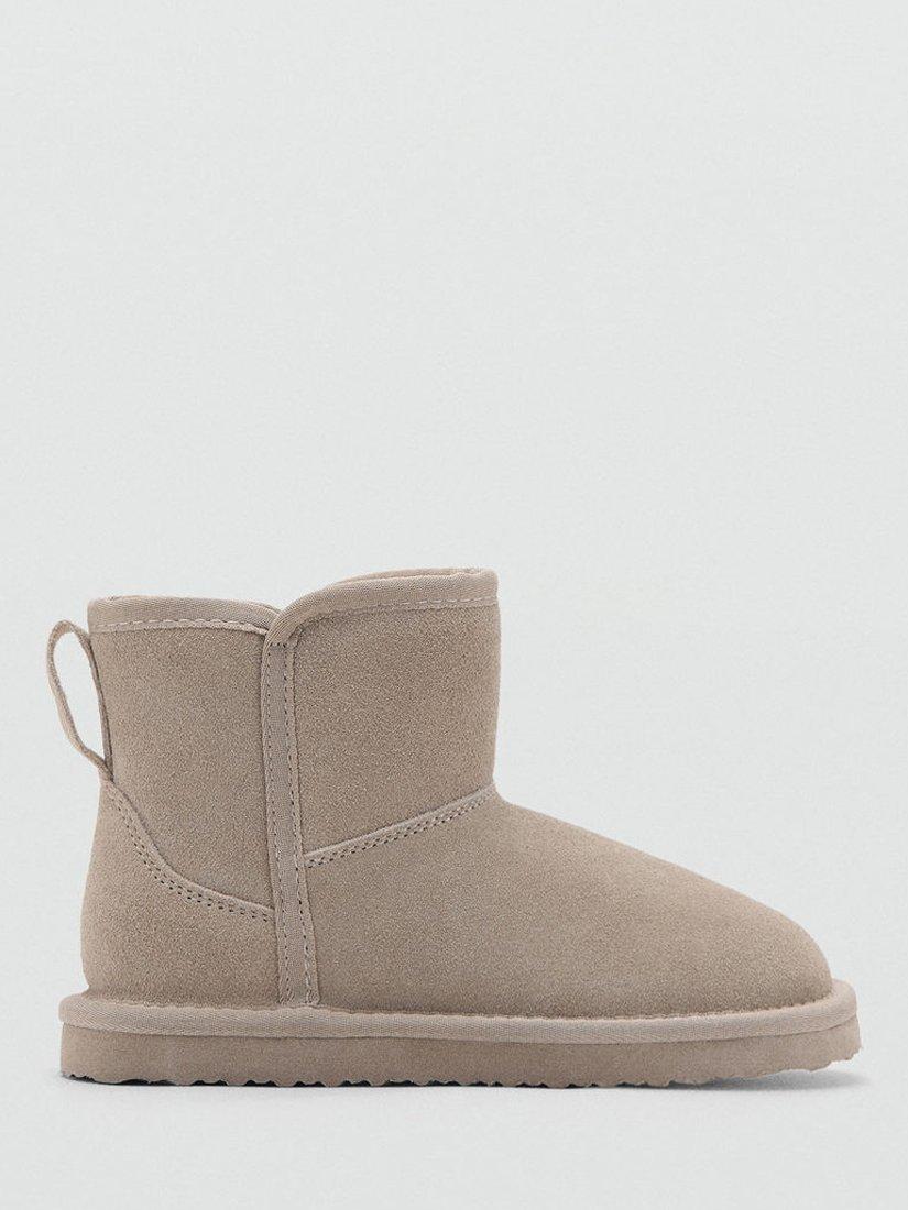 Product image 1 of 4, which shows Mango Kids' Cloe Suede Boots, Grey, 12.5 Jnr