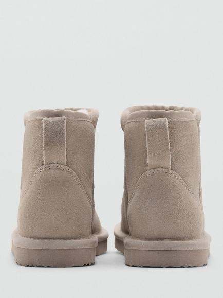 Mango Kids' Cloe Suede Boots, Grey - view 2, Grey