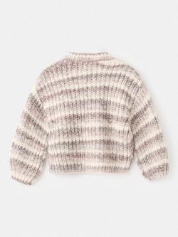 Mango Kids' Dusk Speckled Jacquard Cardigan, Multi - view 2, Multi