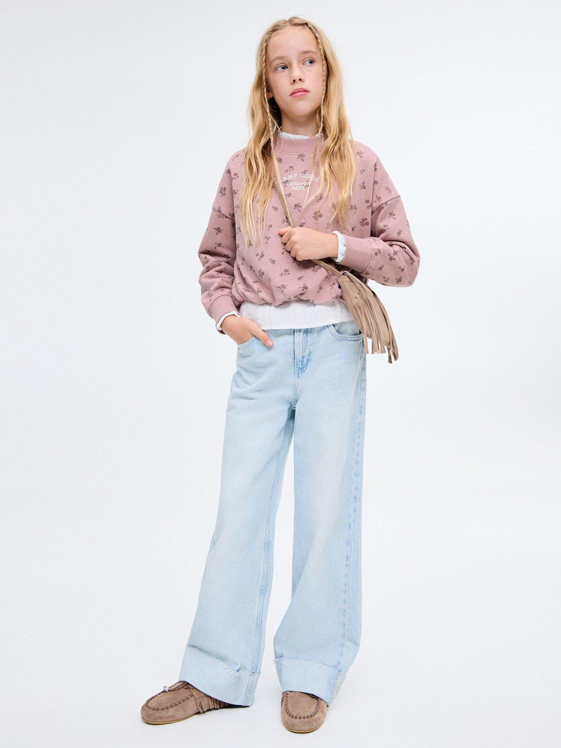 Product image 2 of 7, which shows Mango Kids' Camp Girls Sweatshirt, Pink, 11-12 years