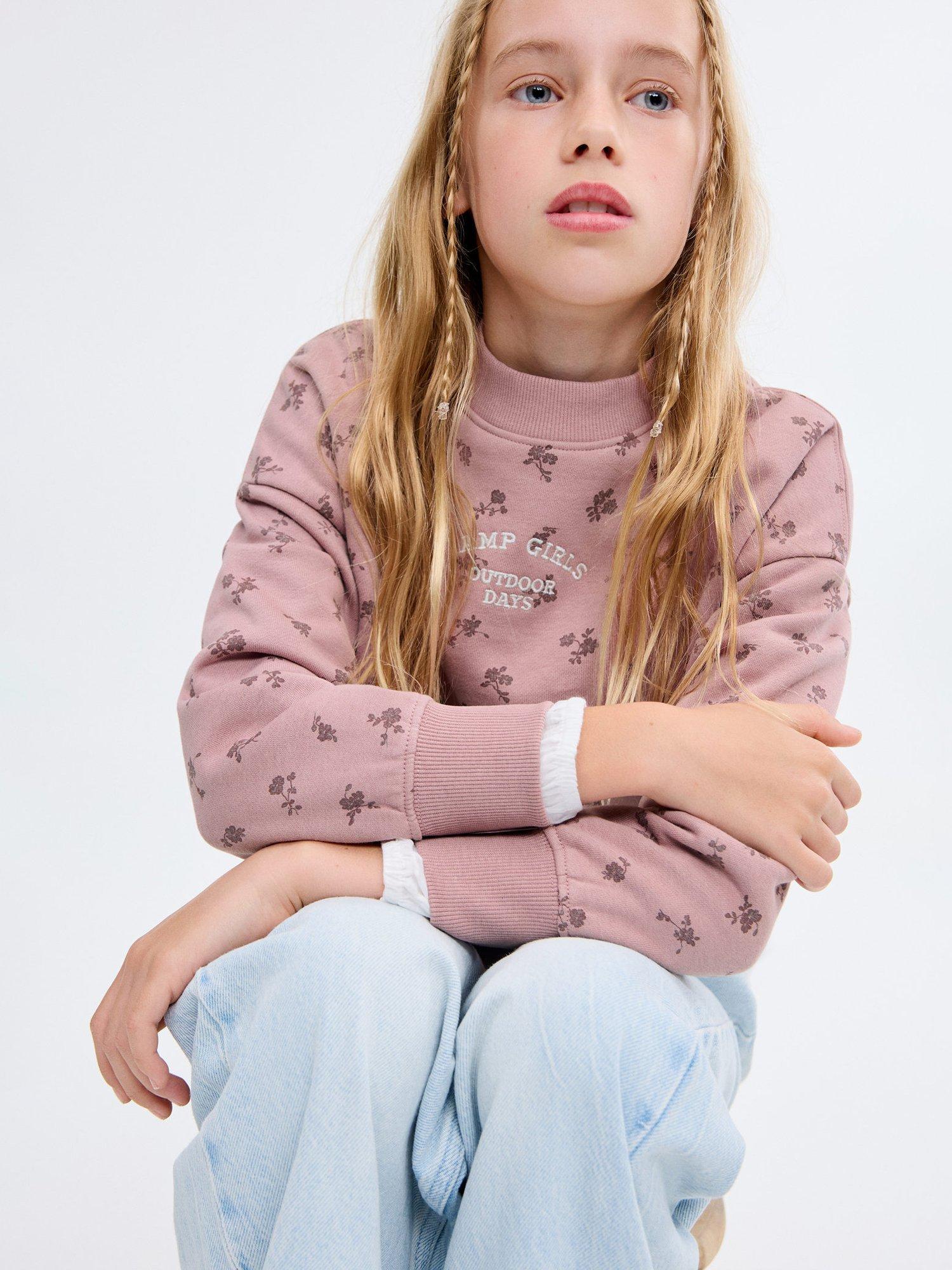 Product image 6 of 7, which shows Mango Kids' Camp Girls Sweatshirt, Pink, 11-12 years
