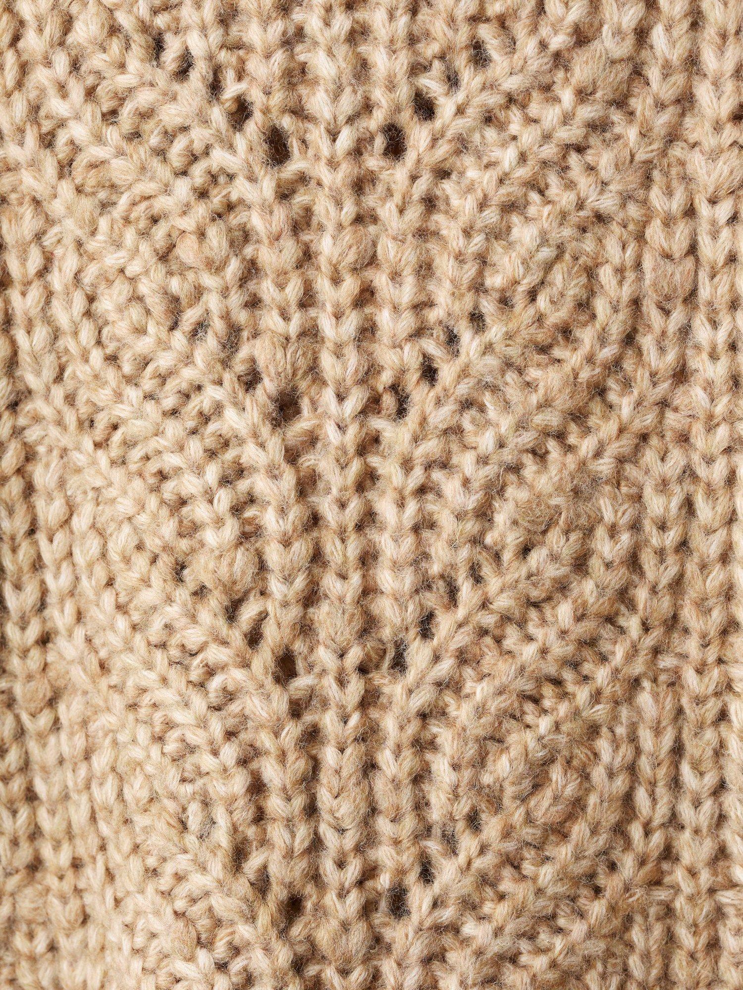 Product image 3 of 4, which shows Mango Kids' Maple Chunky Knit Jumper, Medium Brown, 5-6 years