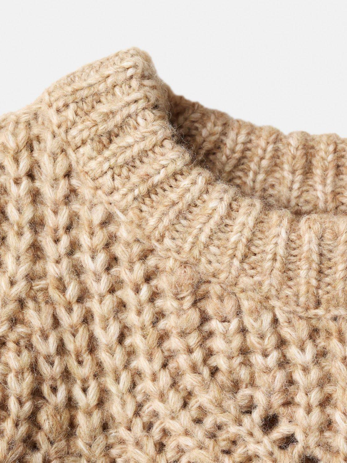 Product image 4 of 4, which shows Mango Kids' Maple Chunky Knit Jumper, Medium Brown, 5-6 years