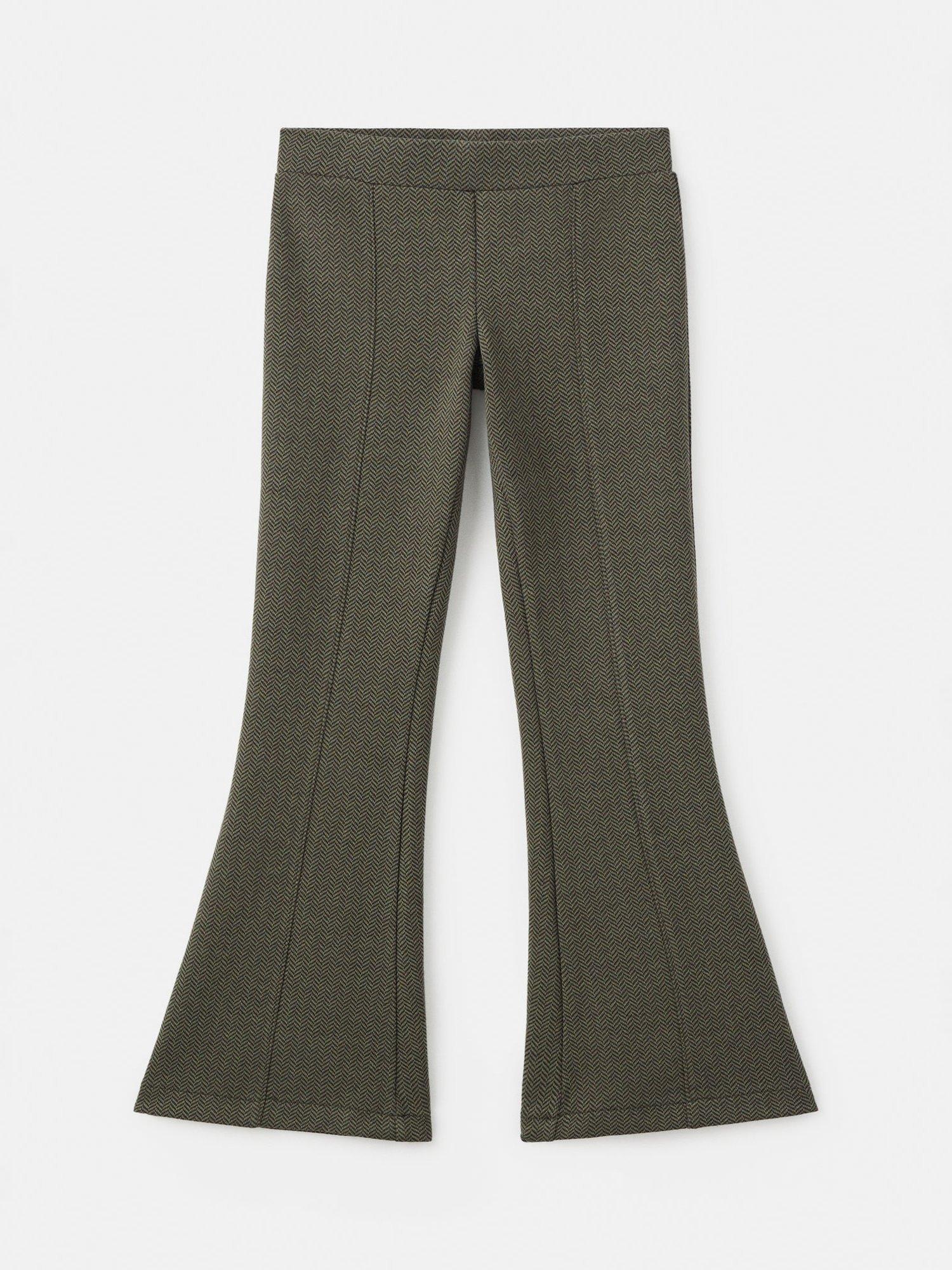 Product image 1 of 4, which shows Mango Kids' Oli Cotton Blend Flared Leggings, Khaki, 6 years