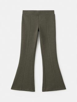 Mango Kids' Oli Cotton Blend Flared Leggings, Khaki, Khaki
