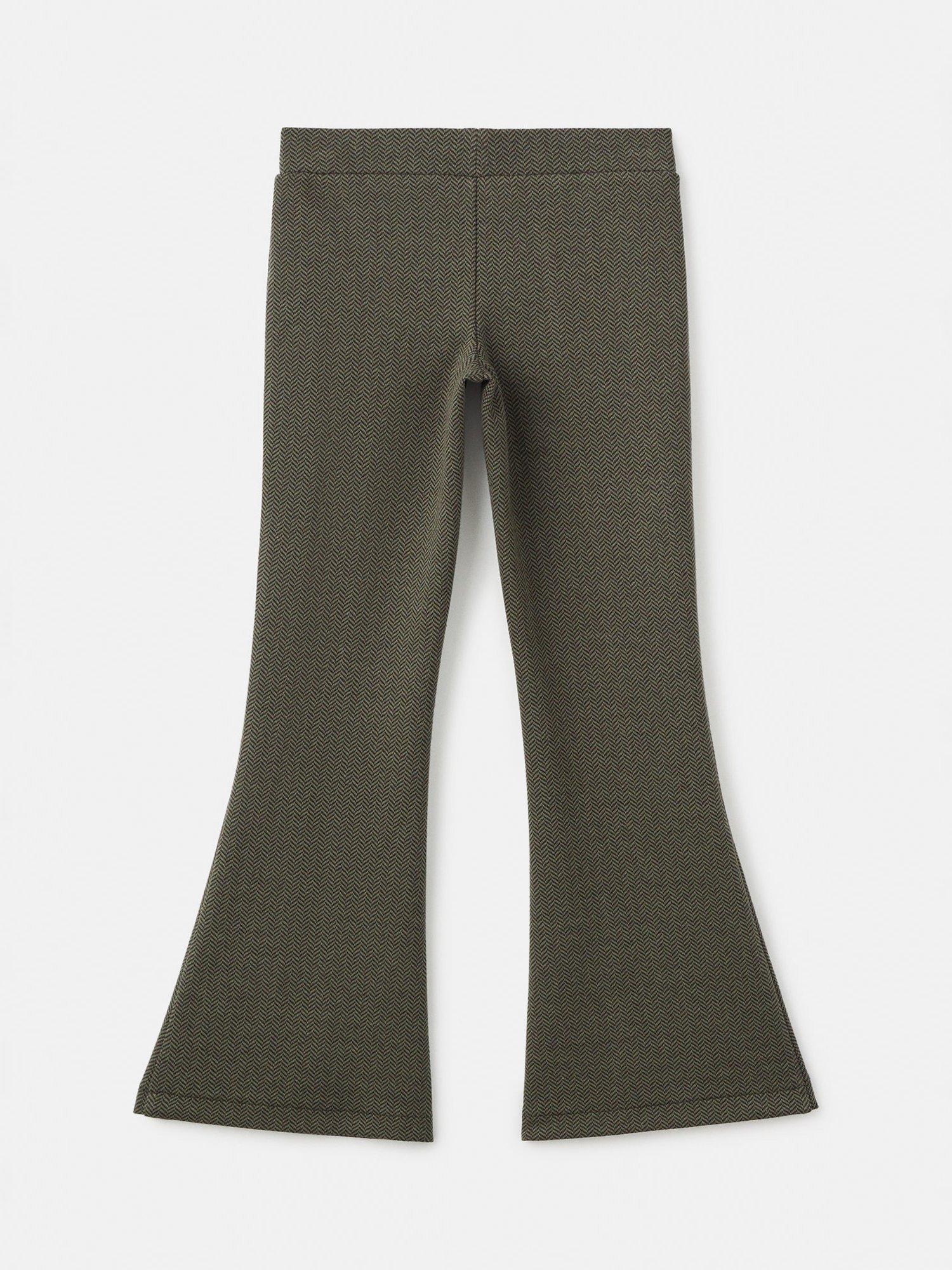 Product image 2 of 4, which shows Mango Kids' Oli Cotton Blend Flared Leggings, Khaki, 6 years