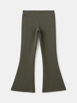 Mango Kids' Oli Cotton Blend Flared Leggings, Khaki - view 2, Khaki