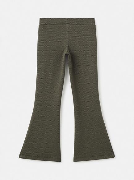 Mango Kids' Oli Cotton Blend Flared Leggings, Khaki - view 2, Khaki