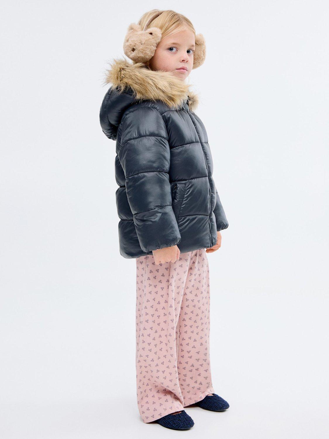 Product image 2 of 7, which shows Mango Kids' Ciniab Quilted Hooded Coat, Navy, 12-18 months