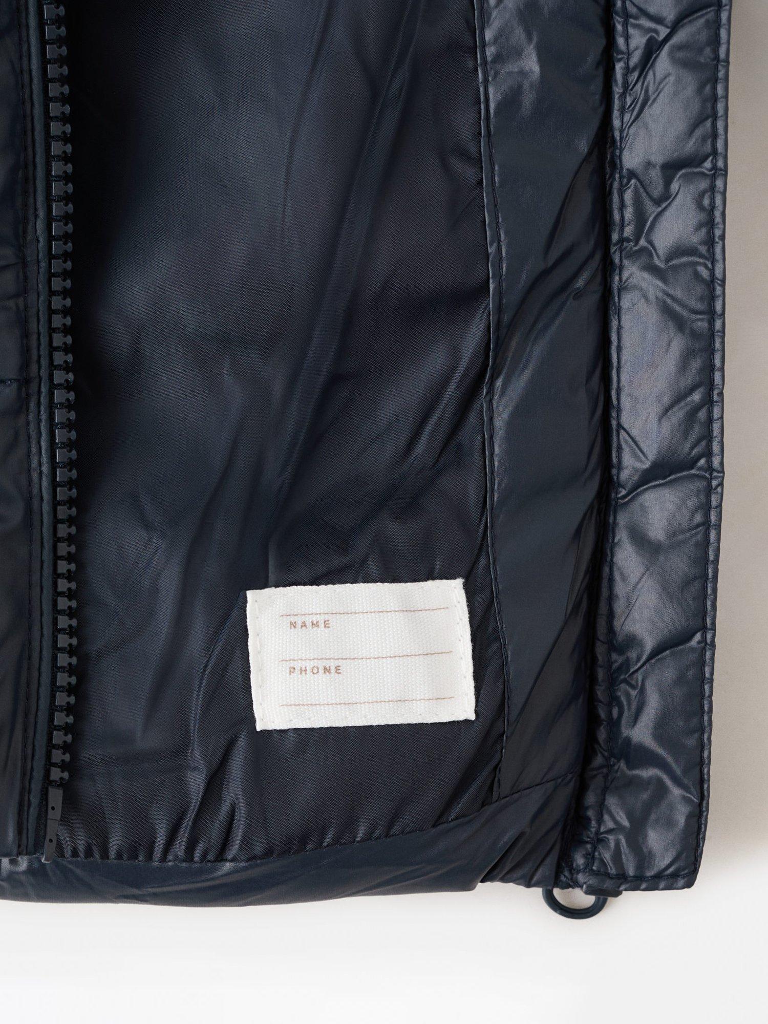Product image 5 of 7, which shows Mango Kids' Ciniab Quilted Hooded Coat, Navy, 12-18 months