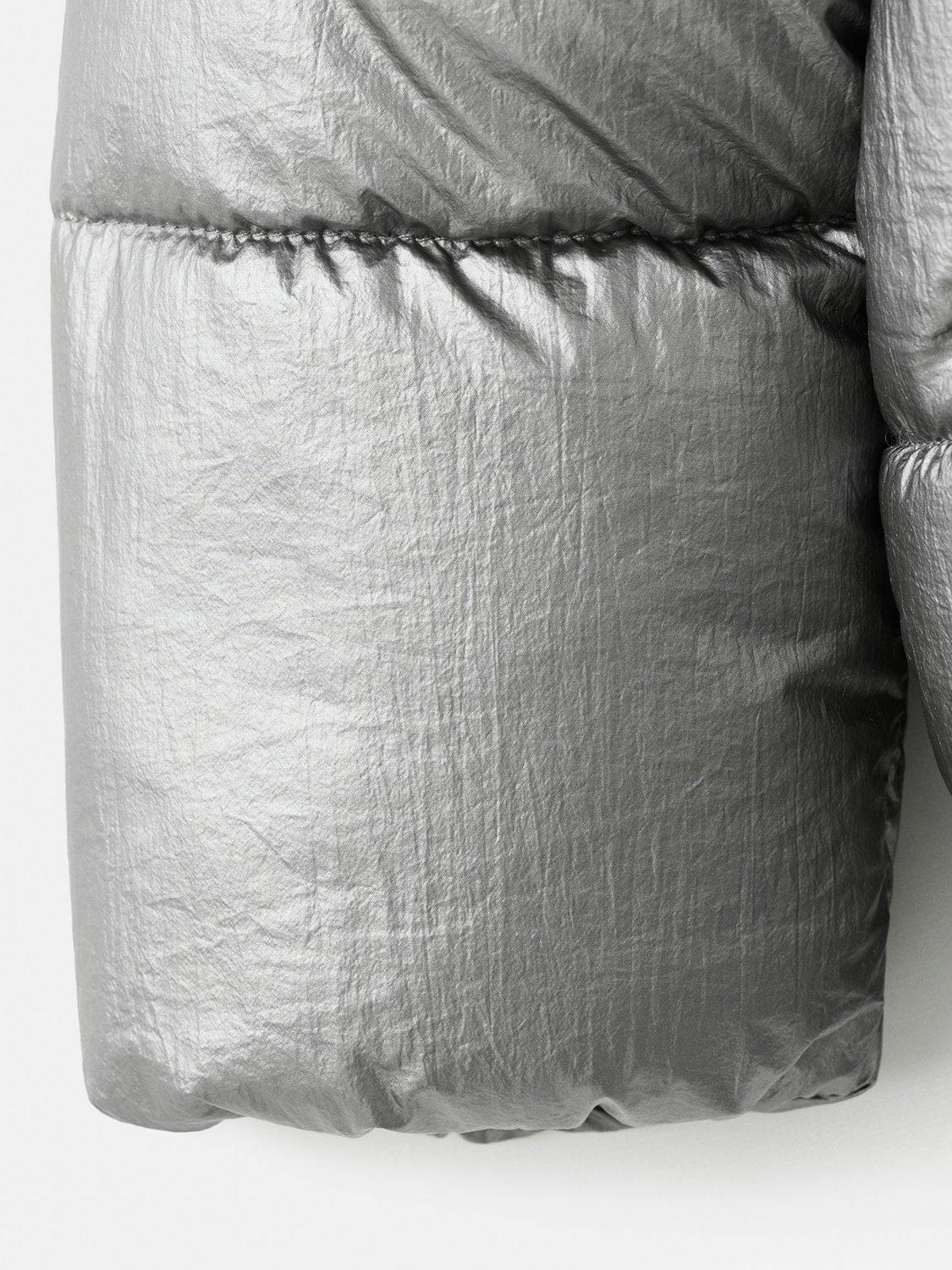 Product image 7 of 7, which shows Mango Kids' Plati Metallic Quilted Jacket, Silver, 12-18 months