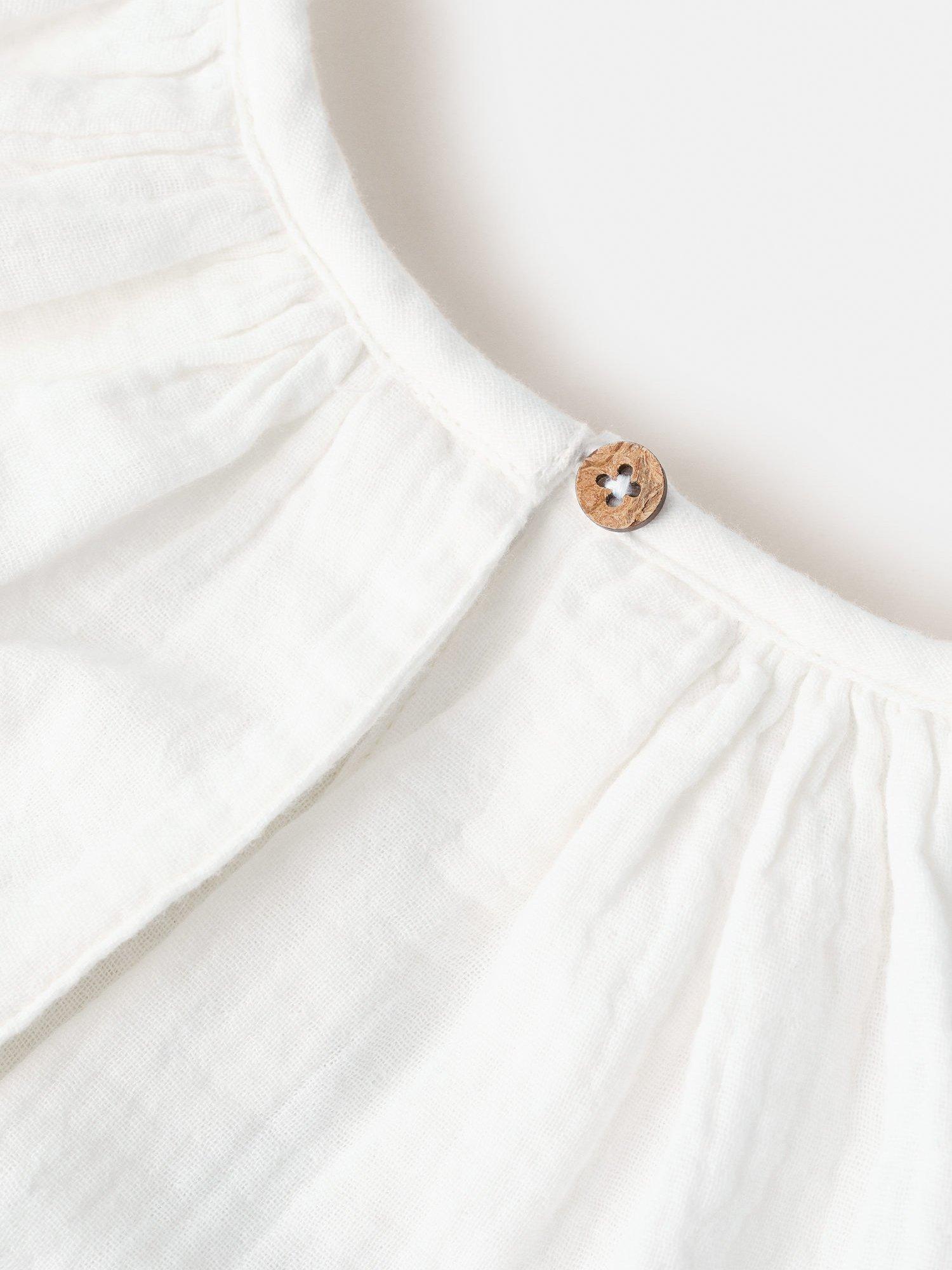 Product image 4 of 5, which shows Mango Kids' Becca Cotton Ruffle Blouse, Natural White, 8 years