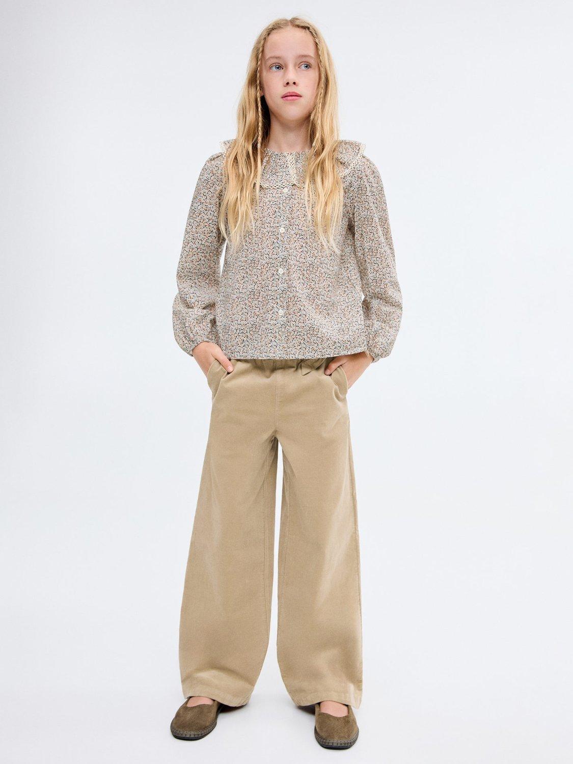 Product image 2 of 8, which shows Mango Kids' Hazel Blouse, Bright Green, 6 years