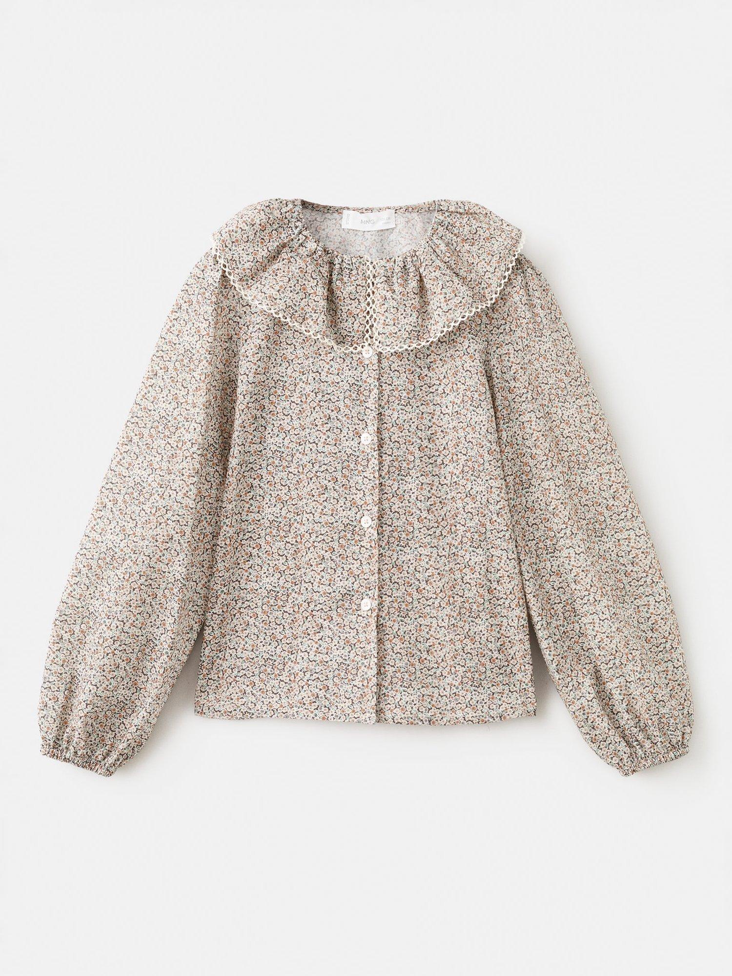 Product image 3 of 8, which shows Mango Kids' Hazel Blouse, Bright Green, 6 years