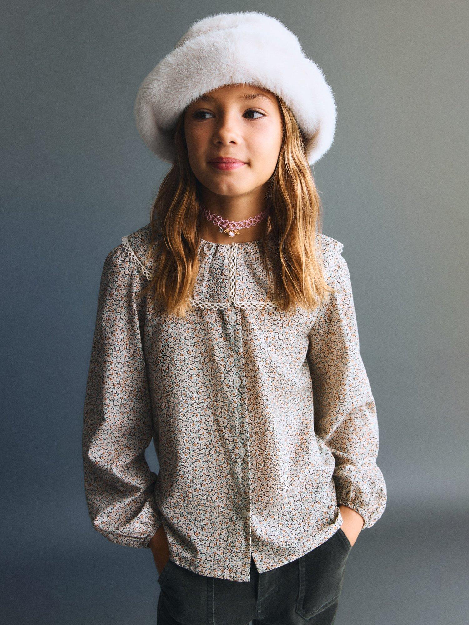 Product image 7 of 8, which shows Mango Kids' Hazel Blouse, Bright Green, 6 years