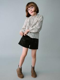 Mango Kids' Bosque Corduroy Drawstring Shorts, Dark Green, Dark Green