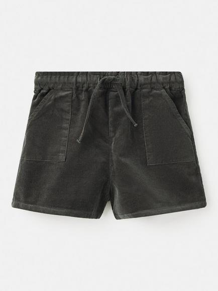 Mango Kids' Bosque Corduroy Drawstring Shorts, Dark Green - view 2, Dark Green