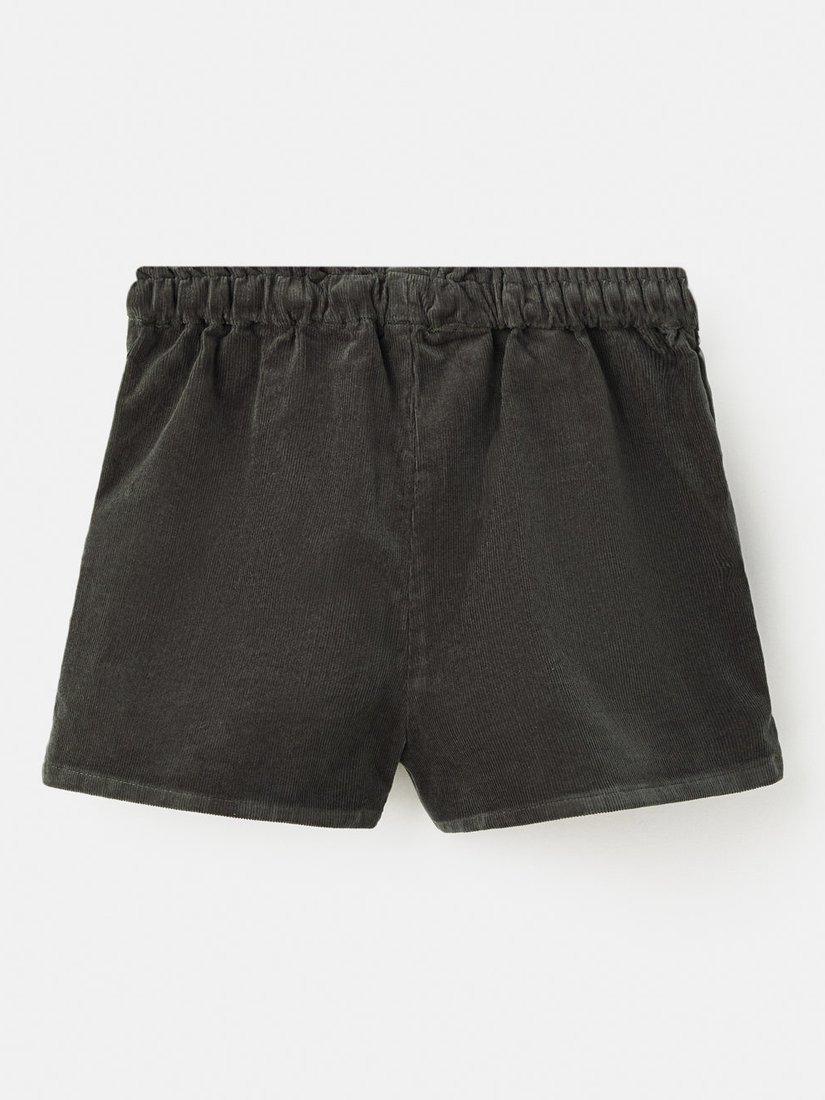 Product image 3 of 5, which shows Mango Kids' Bosque Corduroy Drawstring Shorts, Dark Green, 12-18 months