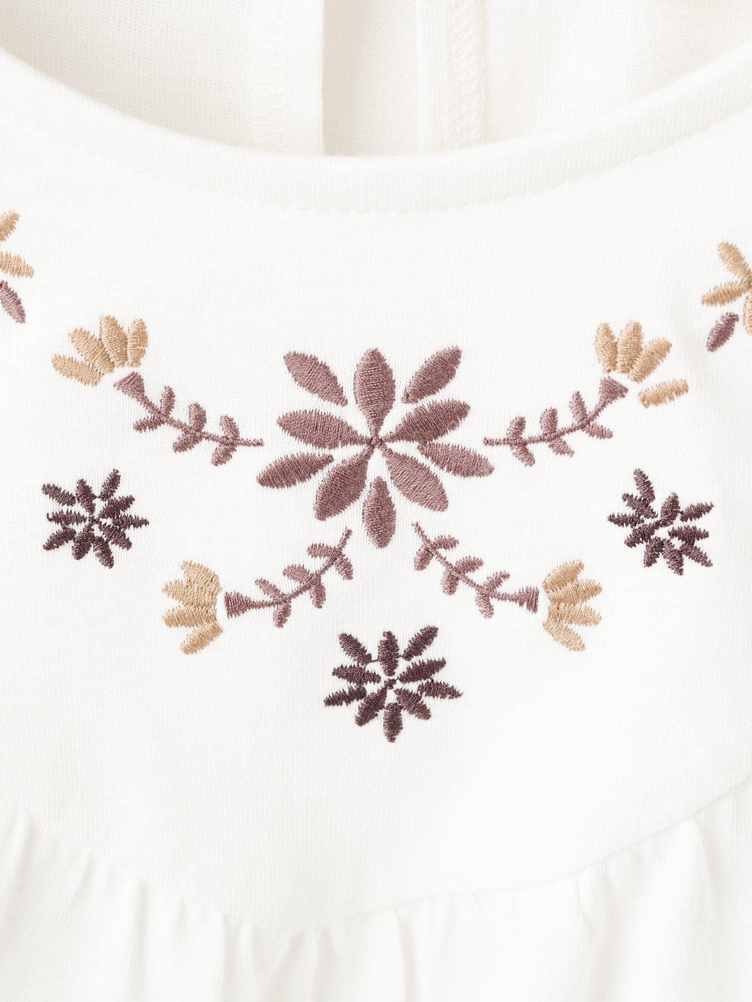 Product image 4 of 4, which shows Mango Kids' Can Floral Top, Natural White, 7-8 years