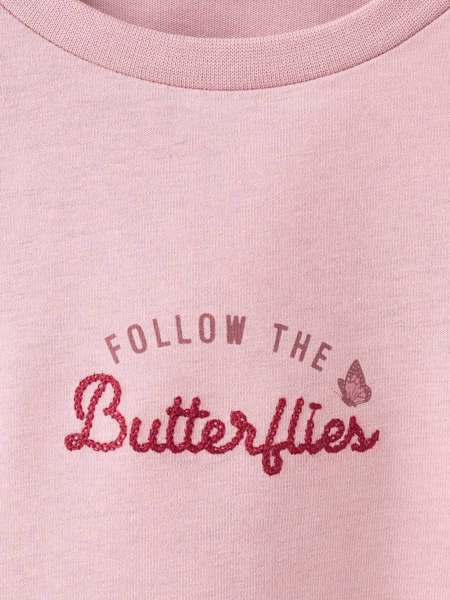 Product image 4 of 4, which shows Mango Kids' Slogan Top, Pink, 5-6 years