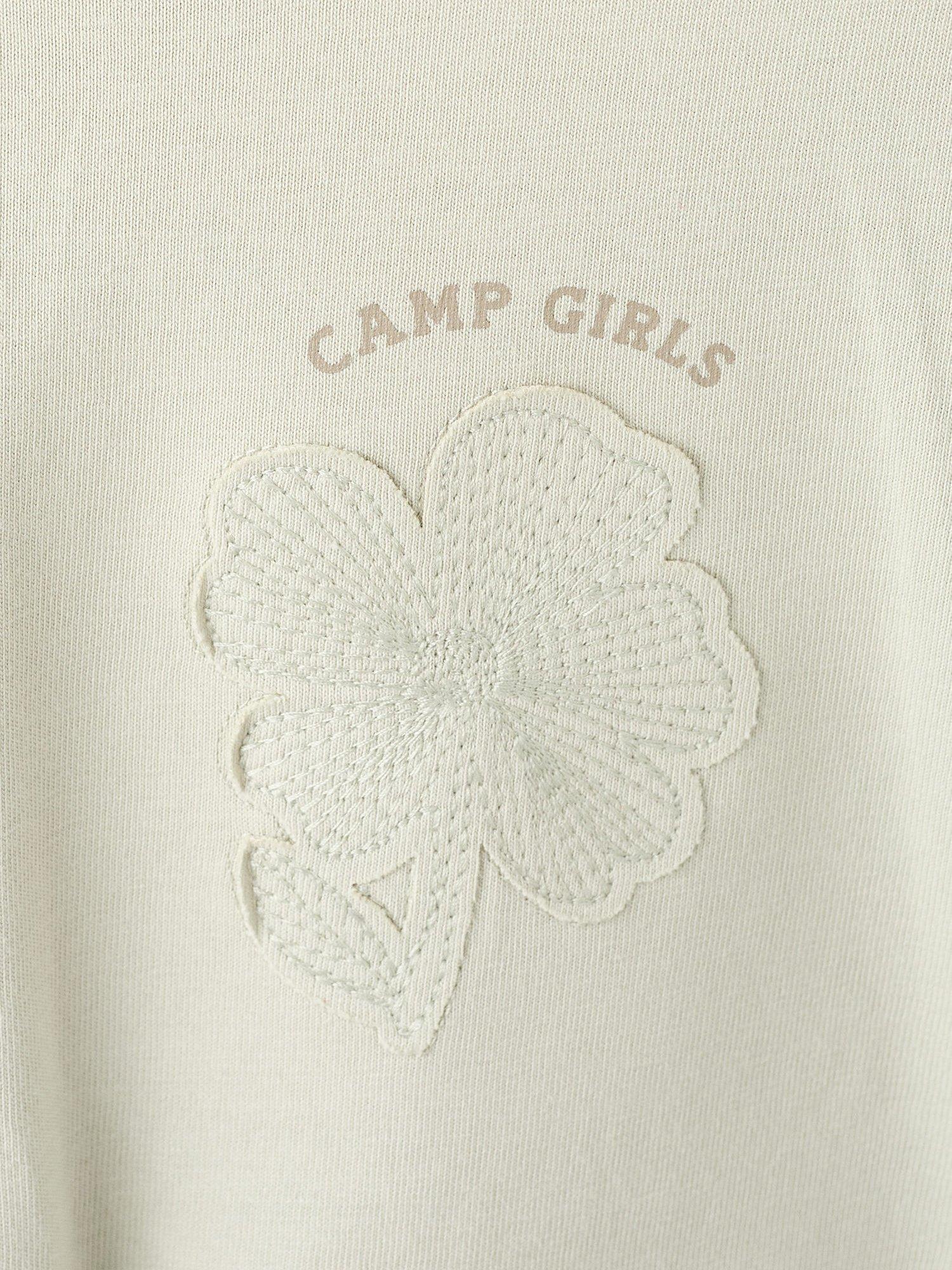 Product image 4 of 4, which shows Mango Kids' Patchi Long Sleeve T-Shirt, Green, 5-6 years