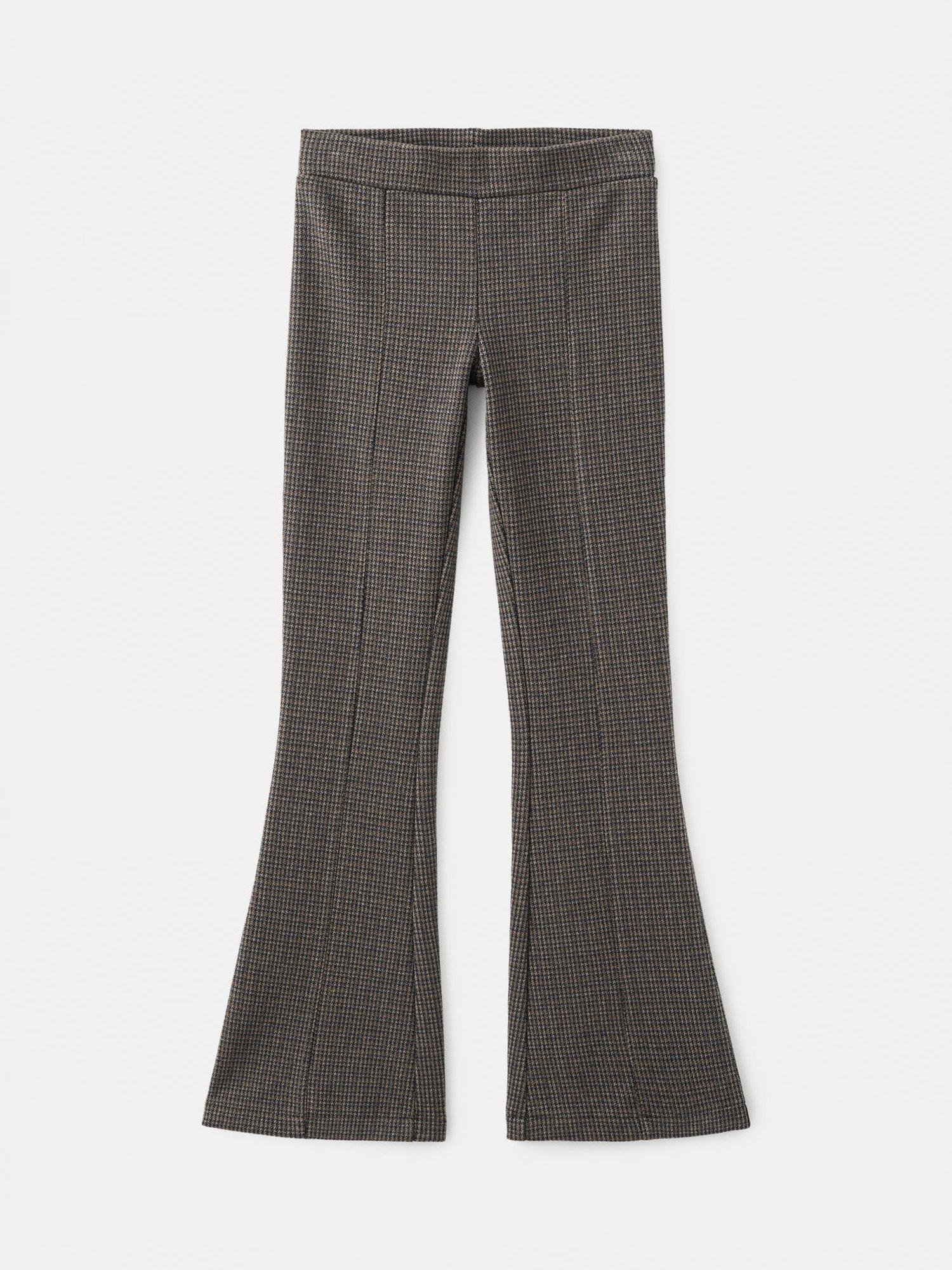 Product image 1 of 4, which shows Mango Kids' Oli Tweed Flared Leggings, Brown, 7 years