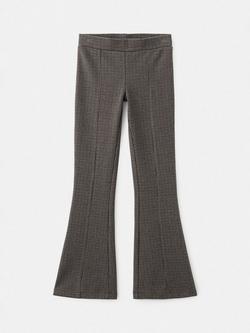 Mango Kids' Oli Tweed Flared Leggings, Brown, Brown