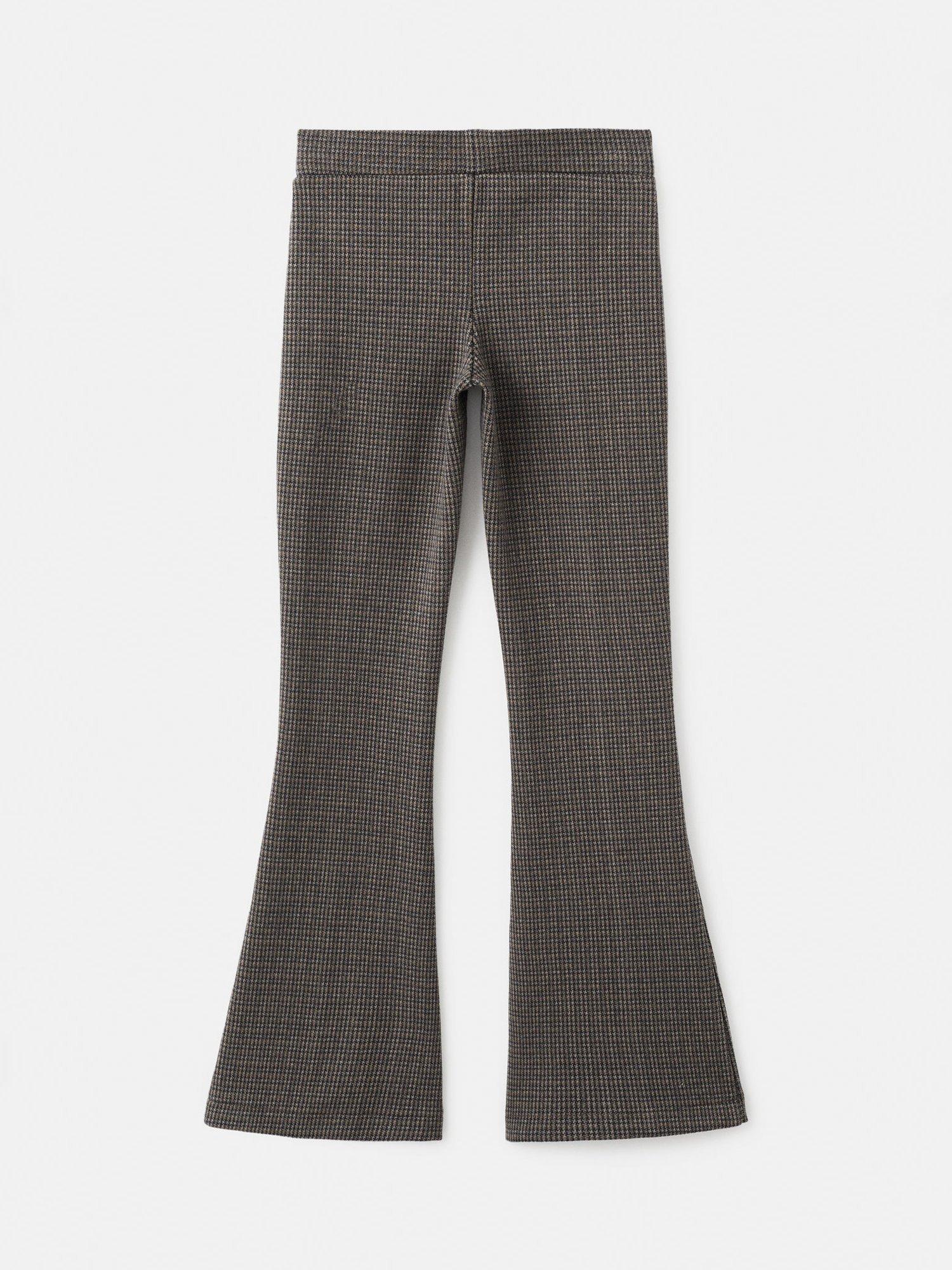 Product image 2 of 4, which shows Mango Kids' Oli Tweed Flared Leggings, Brown, 7 years