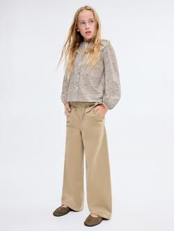 Mango Kids' Mafalda Trousers, Medium Brown, Medium Brown