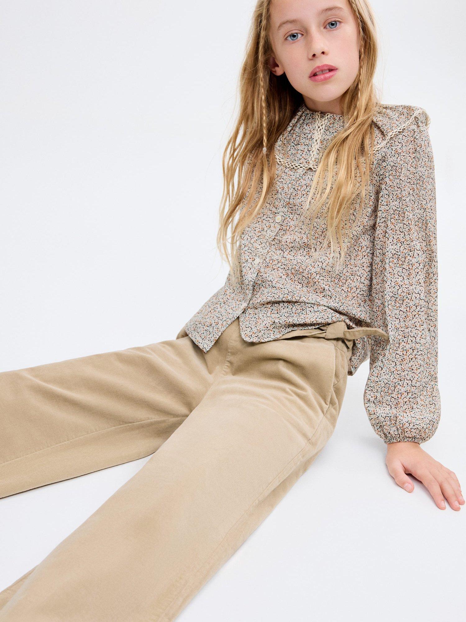 Product image 5 of 11, which shows Mango Kids' Mafalda Trousers, Medium Brown, 11-12 years
