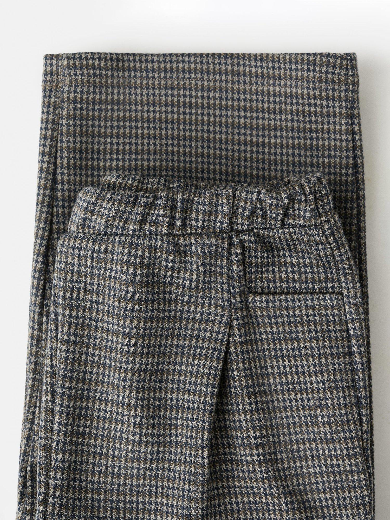 Product image 5 of 6, which shows Mango Kids' Cuadri Dogtooth Trousers, Brown, 12-18 months