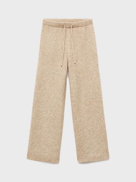 Mango Kids' Haleyp Knitted Drawstring Trousers, Medium Brown, Medium Brown