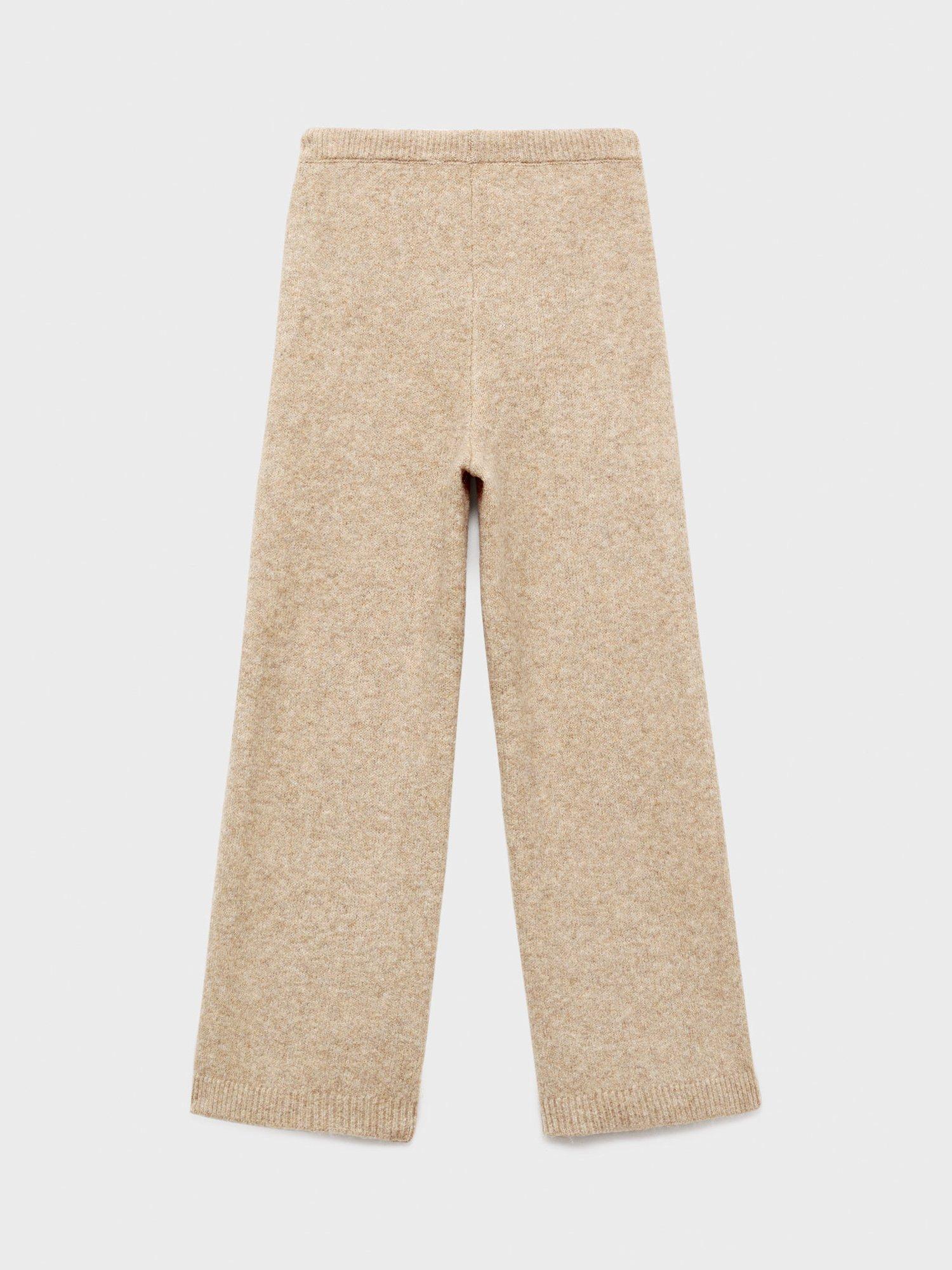 Product image 2 of 4, which shows Mango Kids' Haleyp Knitted Drawstring Trousers, Medium Brown, 9-10 years
