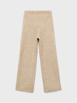 Mango Kids' Haleyp Knitted Drawstring Trousers, Medium Brown - view 2, Medium Brown