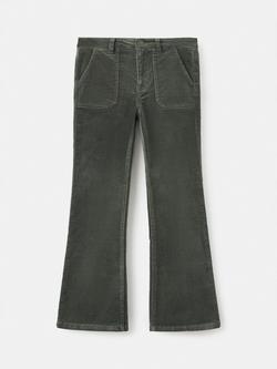 Mango Kids' Velve Cotton Flared Trousers, Beige/Khaki - view 2, Beige/Khaki