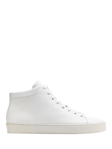 JAK Royal Leather Hi-Top Trainers, White, White