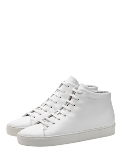 JAK Royal Leather Hi-Top Trainers, White - view 2, White