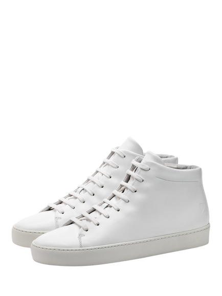 JAK Royal Leather Hi-Top Trainers, White - view 2, White