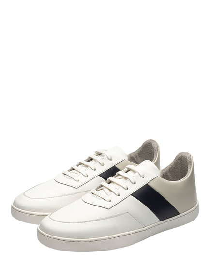 JAK Atlas Low II Leather Trainers, Blue Dust - view 2, Blue Dust