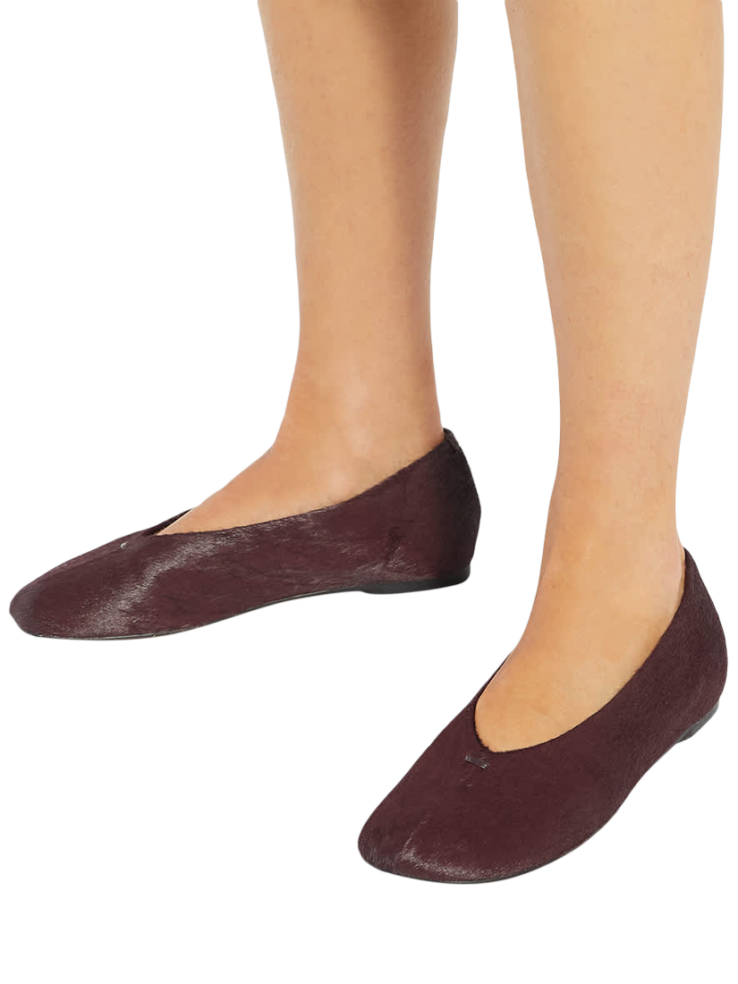 Product image 2 of 6, which shows Dune London Highcut Leather Pumps, Burgundy, 3