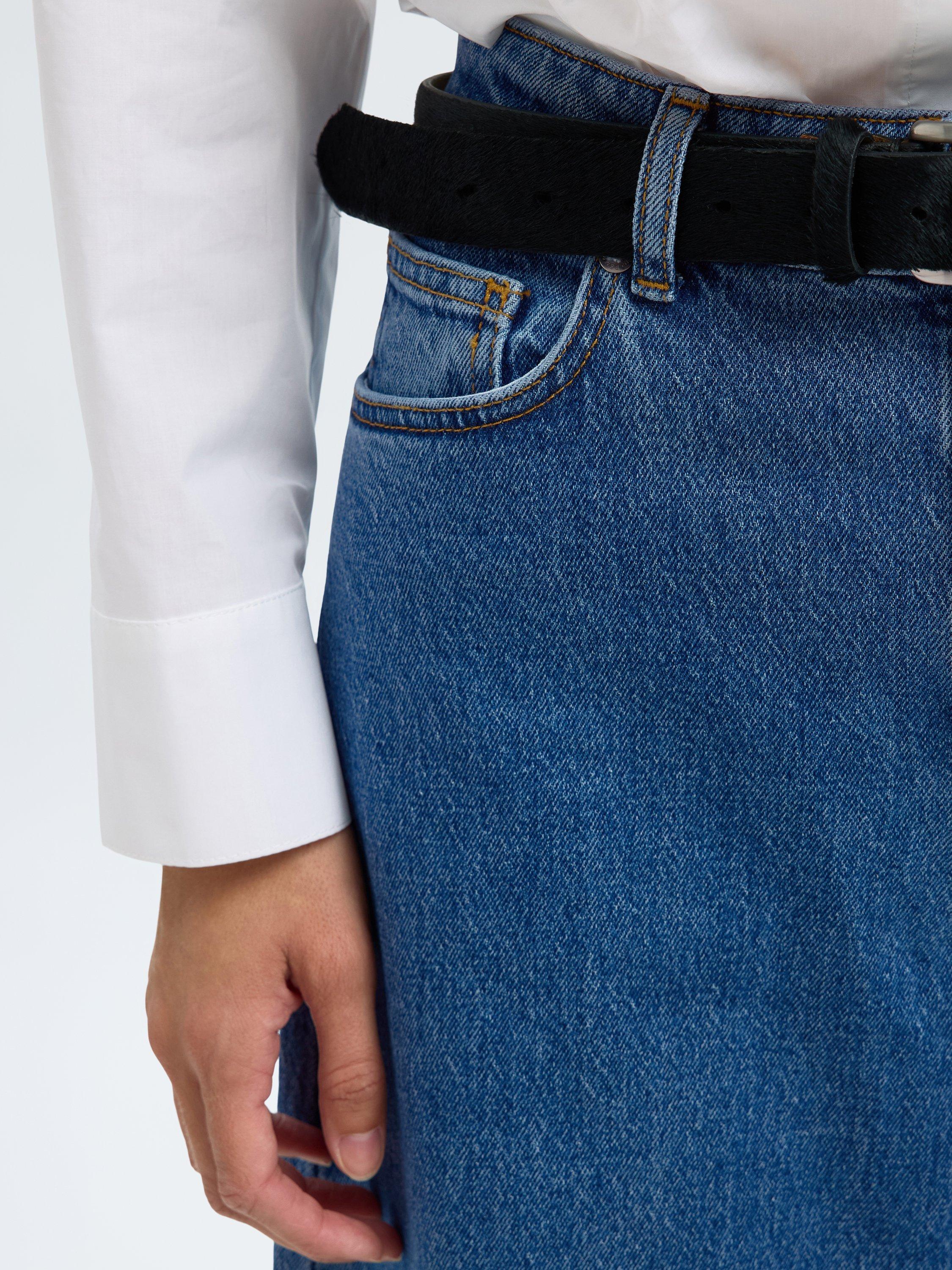 Product image 5 of 6, which shows Selected Barrel Leg Loose Fit Jeans, Blue, 26