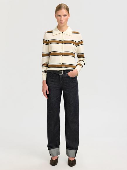 Selected Straight Leg Fold Up Hem Jeans, Black Denim, Black Denim