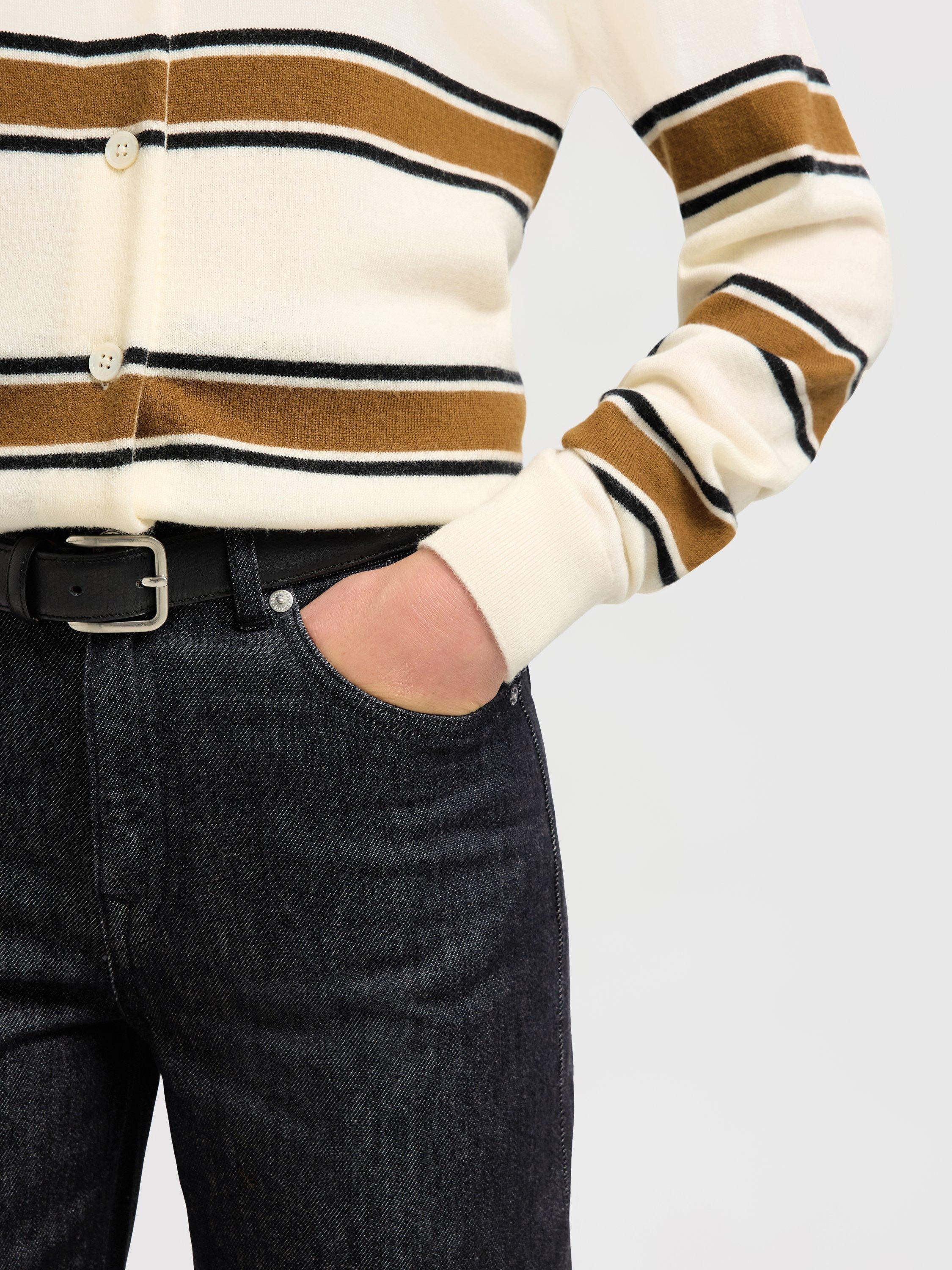 Product image 2 of 6, which shows Selected Straight Leg Fold Up Hem Jeans, Black Denim, 26